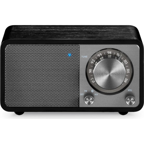 Sangean wr-7 plus roble de medianoche / radio con mueble de madera fm / bluetooth / aux