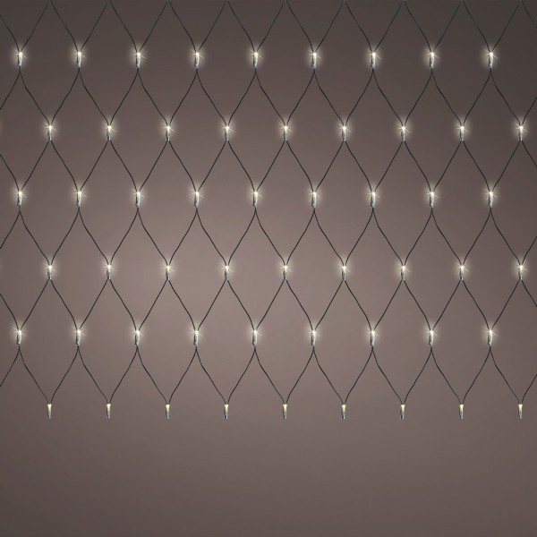 Red de luces con función fija, uso exterior, blanco cálido, 96 leds, 1,3 x 1 m